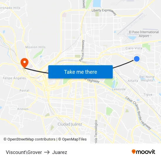 Viscount\Grover to Juarez map