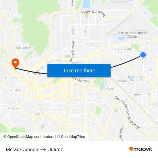 Mcrae\Dunoon to Juarez map