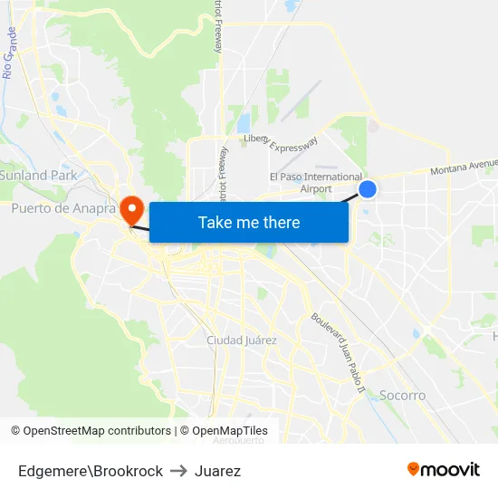 Edgemere\Brookrock to Juarez map