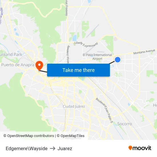 Edgemere\Wayside to Juarez map
