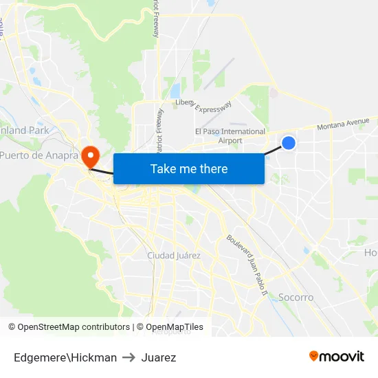 Edgemere\Hickman to Juarez map