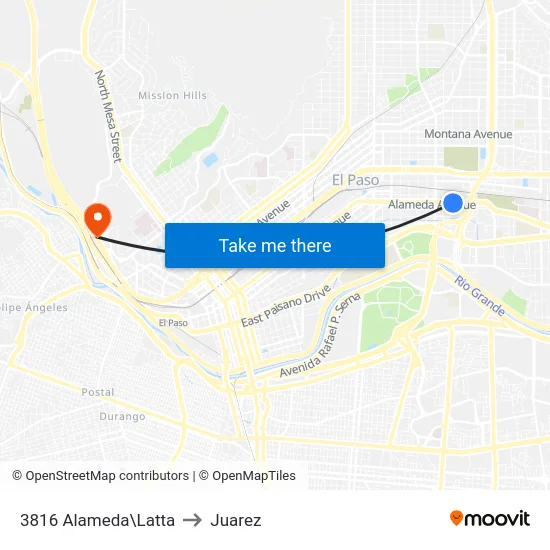 3816 Alameda\Latta to Juarez map