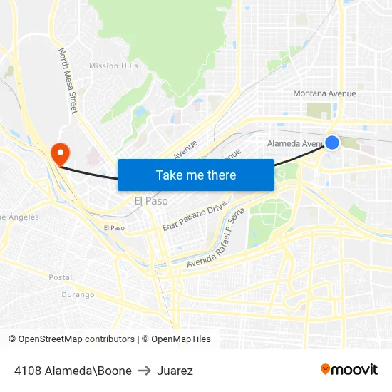 4108 Alameda\Boone to Juarez map
