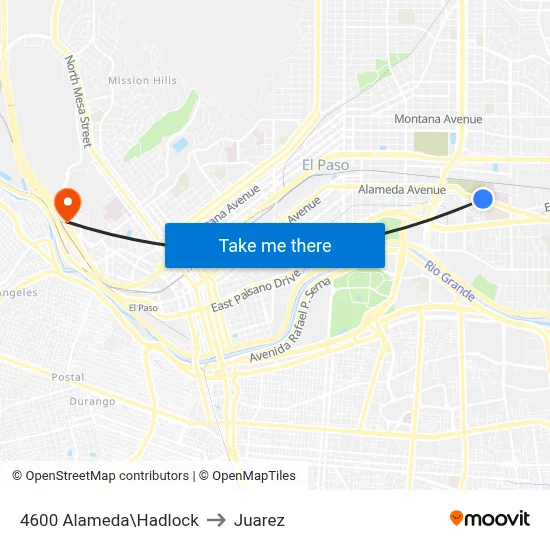 4600 Alameda\Hadlock to Juarez map