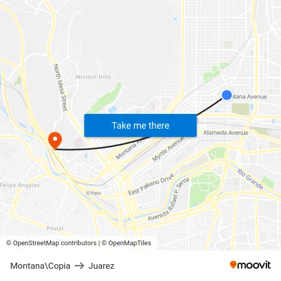 Montana\Copia to Juarez map