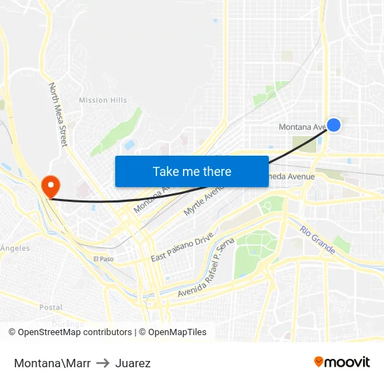 Montana\Marr to Juarez map