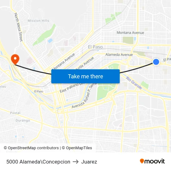 5000 Alameda\Concepcion to Juarez map