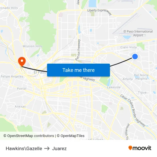 Hawkins\Gazelle to Juarez map