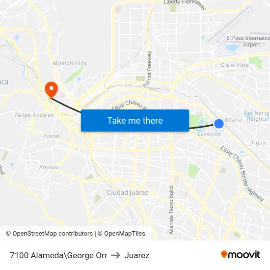 7100 Alameda\George Orr to Juarez map