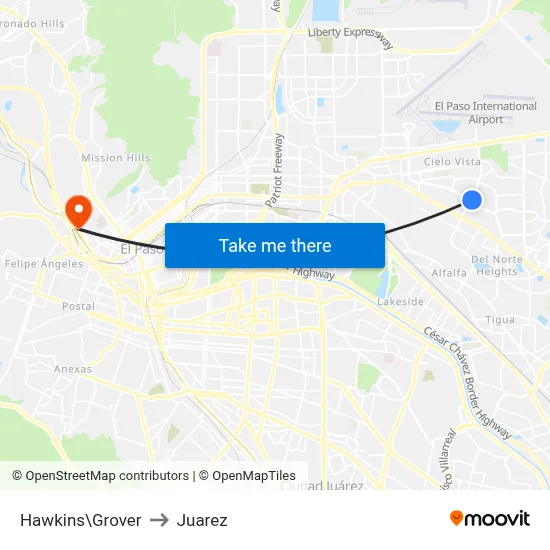 Hawkins\Grover to Juarez map