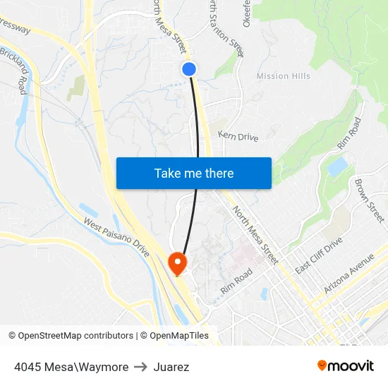 4045 Mesa\Waymore to Juarez map