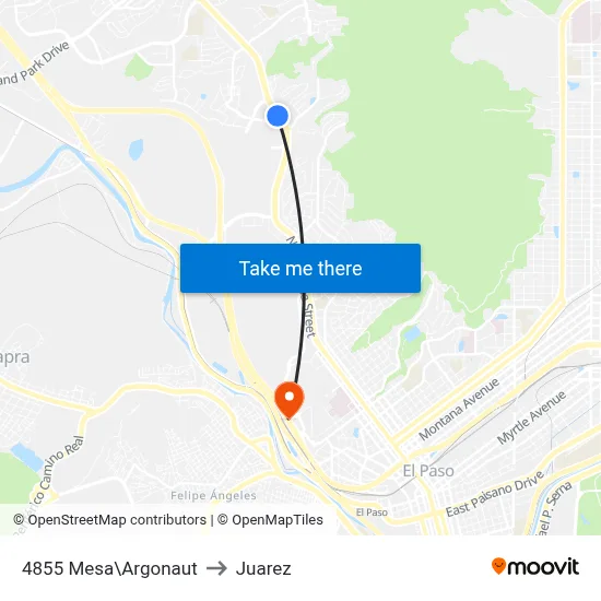 4855 Mesa\Argonaut to Juarez map