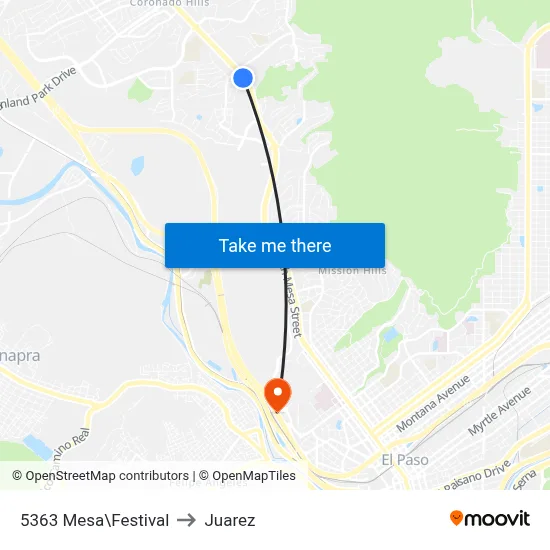5363 Mesa\Festival to Juarez map