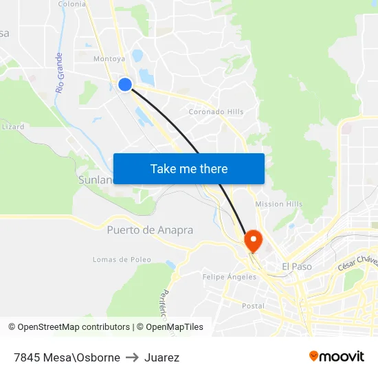 7845 Mesa\Osborne to Juarez map