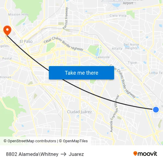8802 Alameda\Whitney to Juarez map