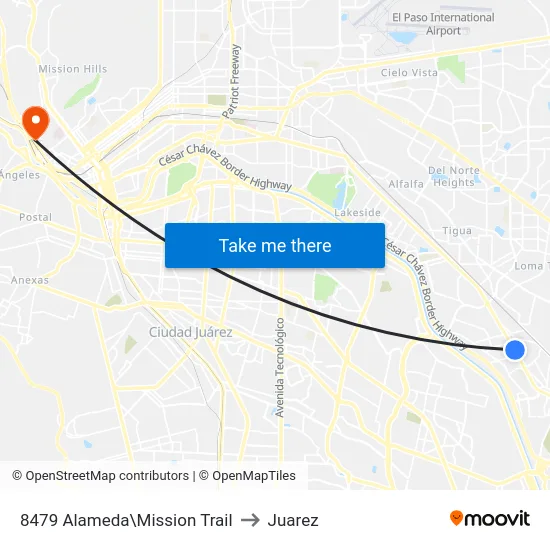 8479 Alameda\Mission Trail to Juarez map