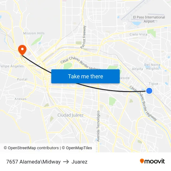 7657 Alameda\Midway to Juarez map