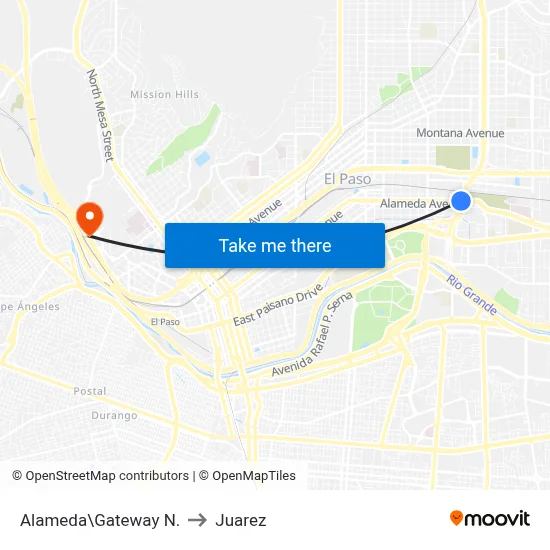 Alameda\Gateway N. to Juarez map