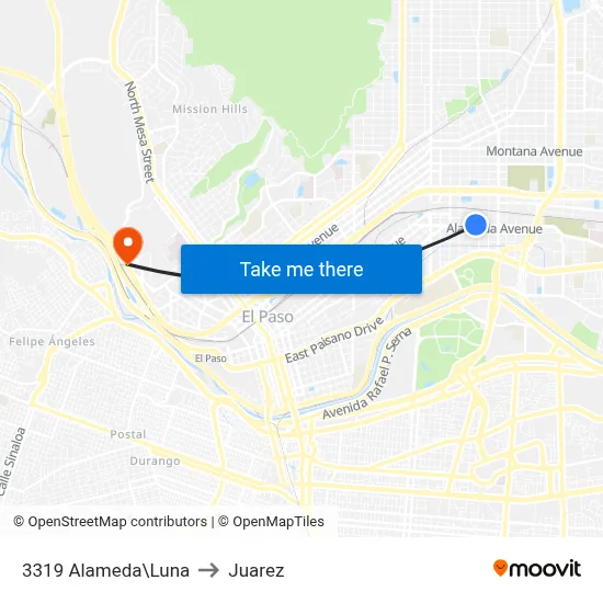 3319 Alameda\Luna to Juarez map