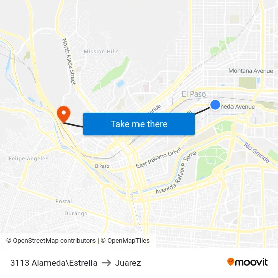3113 Alameda\Estrella to Juarez map