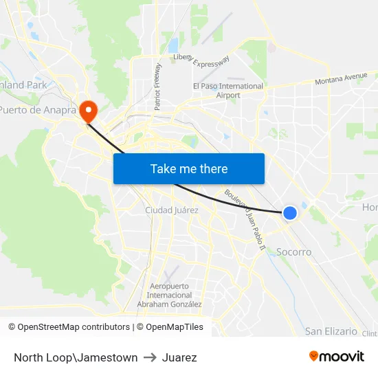 North Loop\Jamestown to Juarez map