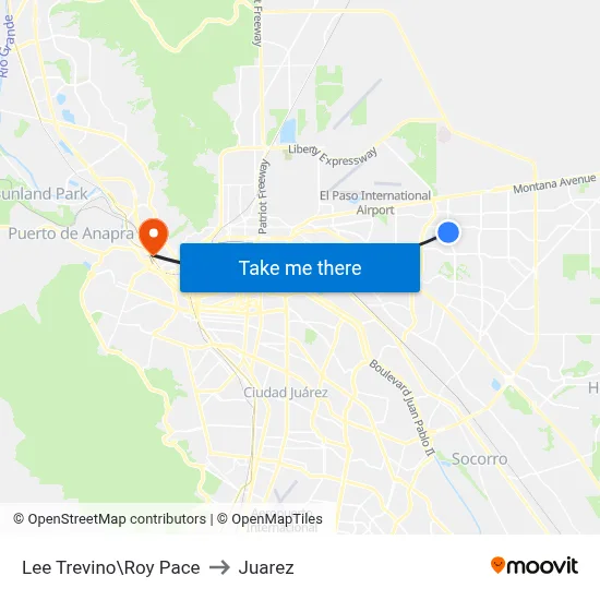 Lee Trevino\Roy Pace to Juarez map