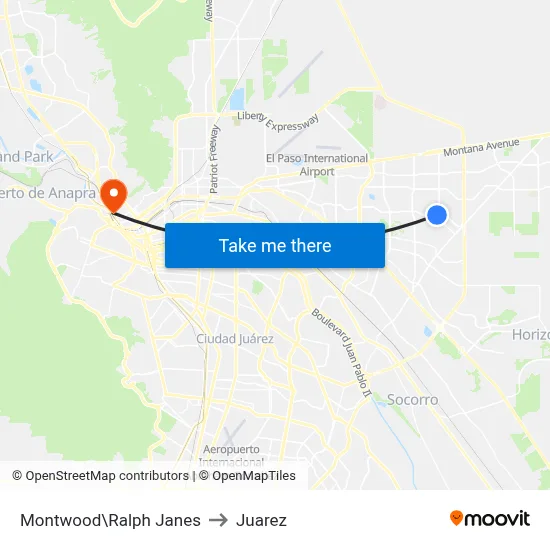 Montwood\Ralph Janes to Juarez map
