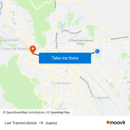 Lee Trevino\Anise to Juarez map