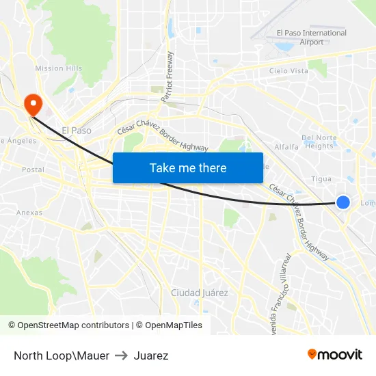 North Loop\Mauer to Juarez map