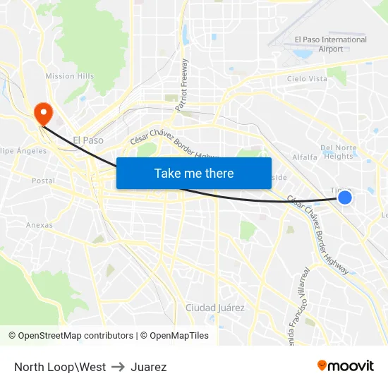North Loop\West to Juarez map