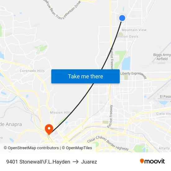 9401 Stonewall\F.L.Hayden to Juarez map