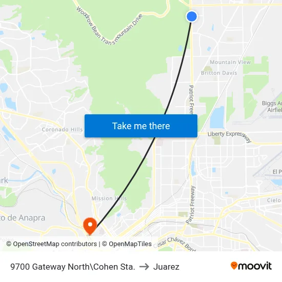 9700 Gateway North\Cohen Sta. to Juarez map