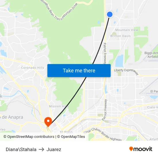 Diana\Stahala to Juarez map