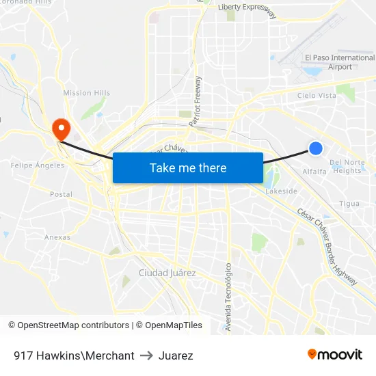 917  Hawkins\Merchant to Juarez map