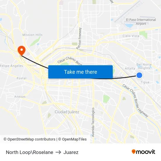 North Loop\Roselane to Juarez map