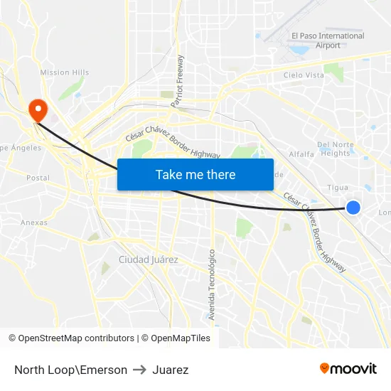 North Loop\Emerson to Juarez map