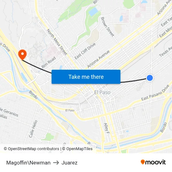 Magoffin\Newman to Juarez map