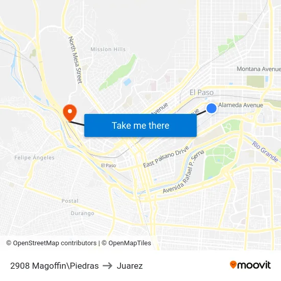 2908 Magoffin\Piedras to Juarez map