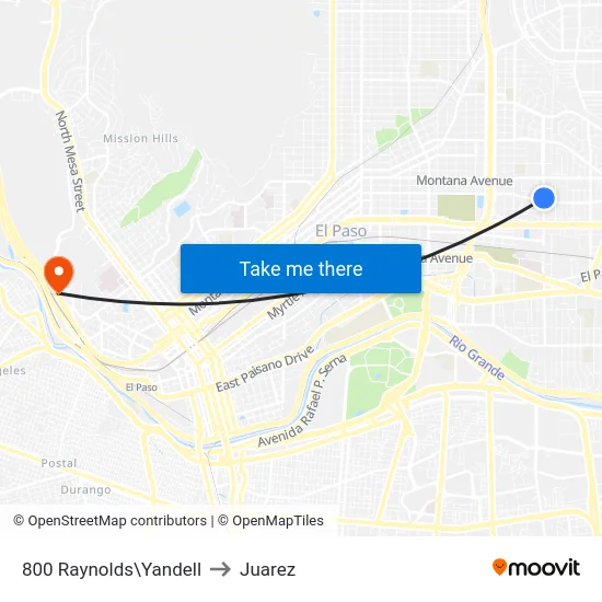 800 Raynolds\Yandell to Juarez map