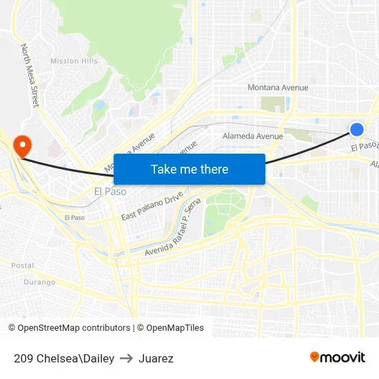 209 Chelsea\Dailey to Juarez map