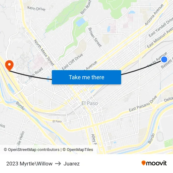 2023 Myrtle\Willow to Juarez map