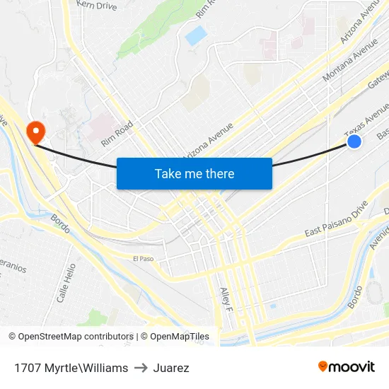 1707 Myrtle\Williams to Juarez map