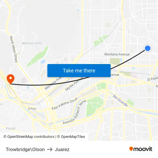 Trowbridge\Olson to Juarez map