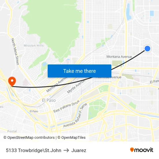 5133 Trowbridge\St.John to Juarez map