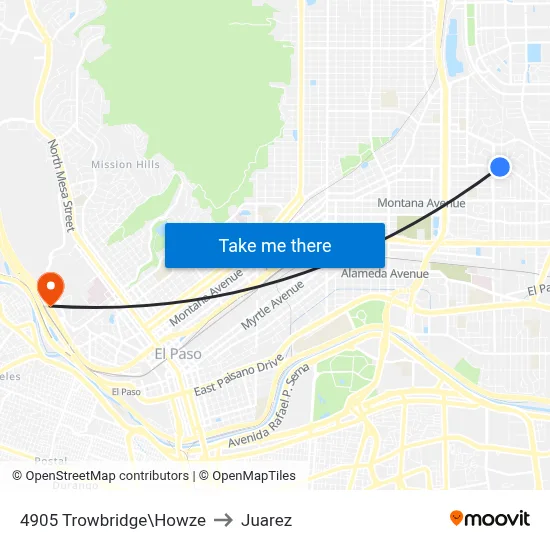 4905 Trowbridge\Howze to Juarez map