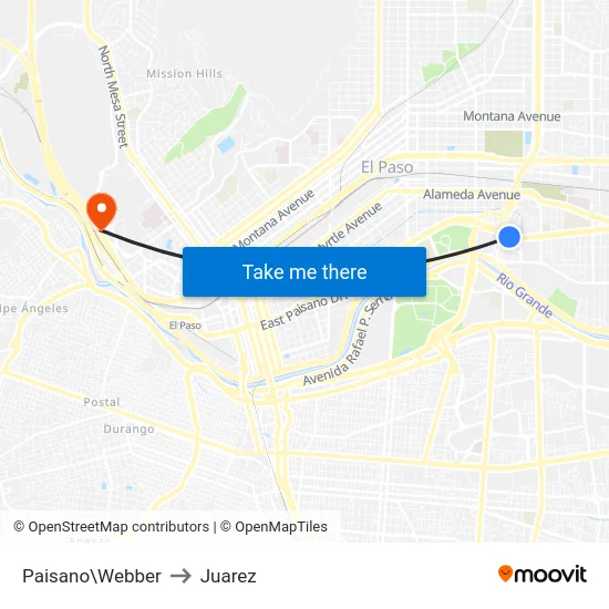 Paisano\Webber to Juarez map