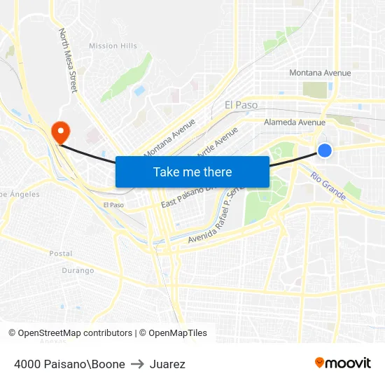 4000 Paisano\Boone to Juarez map