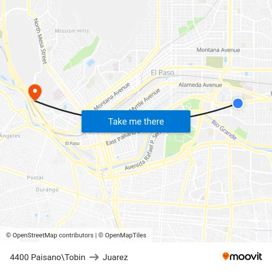 4400 Paisano\Tobin to Juarez map