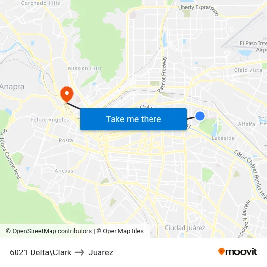 6021 Delta\Clark to Juarez map