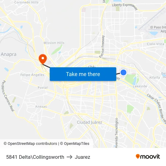 5841 Delta\Collingsworth to Juarez map